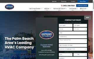 Hopkins Air Conditioning of Palm Springs website