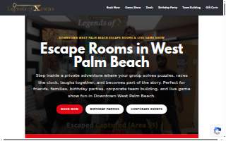 Legends of Xscape Escape Rooms website