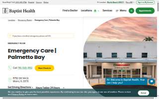Baptist Health Emergency Care | Palmetto Bay website