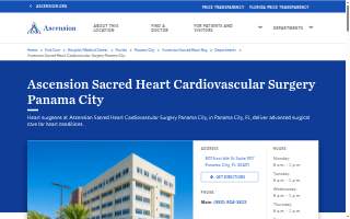 Ascension Sacred Heart Cardiovascular Surgery Panama City website