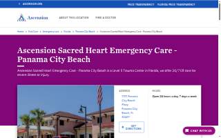 Ascension Sacred Heart Emergency Care - Panama City Beach website