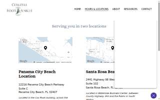 Coastal Foot & Ankle of Panama City website