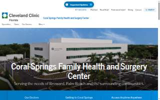 Coral Springs Family Health and Surgery Center of Parkland website