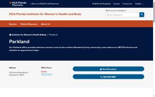 HCA Florida Institute for Women's Health and Body - Parkland website