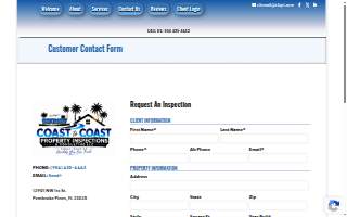 Coast to Coast Property Inspections, Inc. website