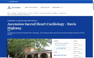 Ascension Sacred Heart Cardiology - Davis Highway website