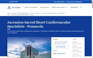 Ascension Sacred Heart Cardiovascular Specialists - Pensacola website