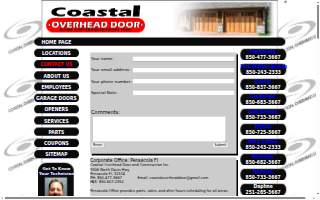 Coastal Overhead Door and Construction INC website