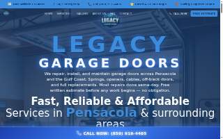 Legacy Garage Doors website
