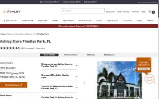 Ashley Store of Pinellas Park website