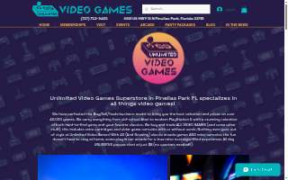 Unlimited Video Games Superstore and Arcade website
