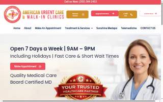 American Urgent Care & Walk-In Clinics website