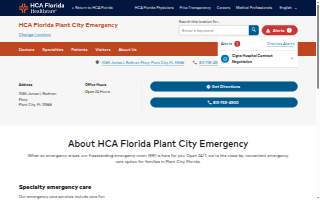 HCA Florida Plant City Emergency website