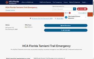 HCA Florida Tamiami Trail Emergency website
