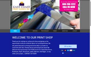 East Coast Print Source website