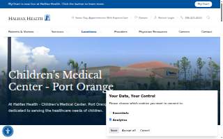 Halifax Health - Children's Medical Center Port Orange website