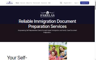 Farelas Immigration Services U.S,LLC website
