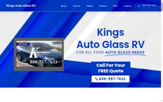 Kings Auto Glass RV website