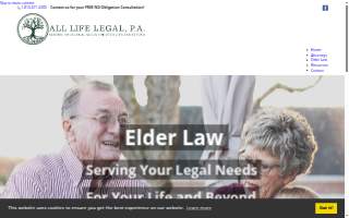 All Life Legal, P.A. website