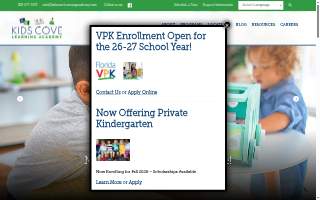 Kids Cove Learning Academy website