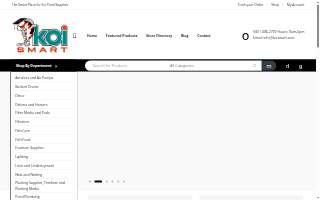 Koi Smart Pond & Aquarium Supply Store website
