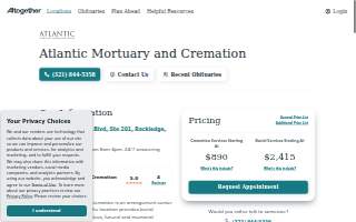 Atlantic Mortuary & Cremation website