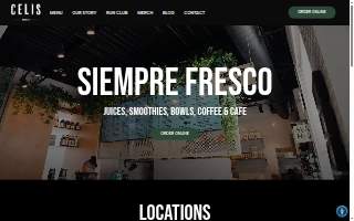 Celis Juice Bar - Palm Beach website