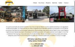 Hawkeye Construction website