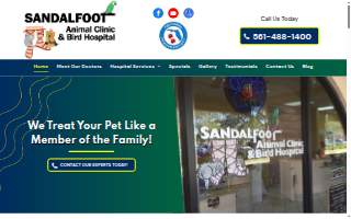 Sandalfoot Animal Clinic And Bird Hospital website