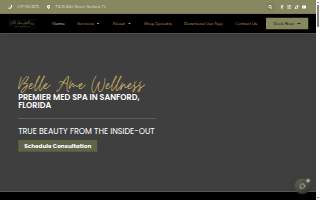 Belle Ame Wellness website