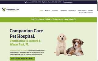 Companion Care Pet Hospital - Sanford website