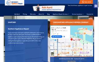 Hartman's Appliance Repair website
