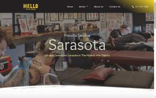 Hello tattoo parlor website