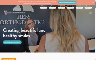 Hess Orthodontics website