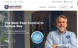 Anti-Pesto Bug Killers Inc of Seminole website