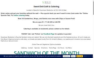 Sweet Deli Cafe & Catering of South Bradenton website