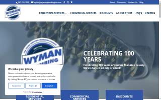 Wyman Plumbing of South Bradenton website
