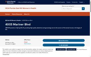 HCA Florida Oak Hill Women's Health website