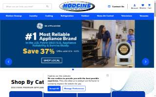 Hodgins Home Appliance Store website