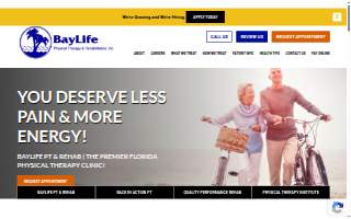 BayLife Physical Therapy and Rehabilitation website
