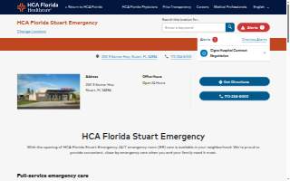 HCA Florida Stuart Emergency website