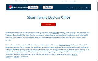 Healthcare Services Family Medicine & Urgent Care website