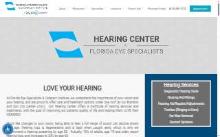 Hearing Center at Florida Eye Specialists website