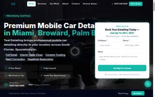 Teal Detailing Miami website