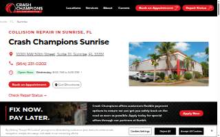 Crash Champions Collision Repair Sunrise website