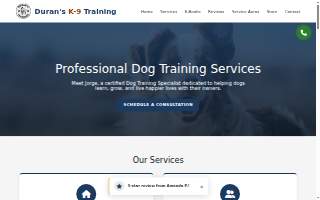 Duran's K9 Training website