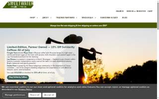 Sweetwater Organic Coffee Co. (Wholesale & Online Retail) website