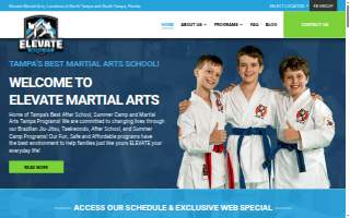 Elevate Martial Arts South Tampa website