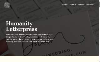 Humanity Letterpress website