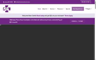 Hammocks Veterinary Hospital website